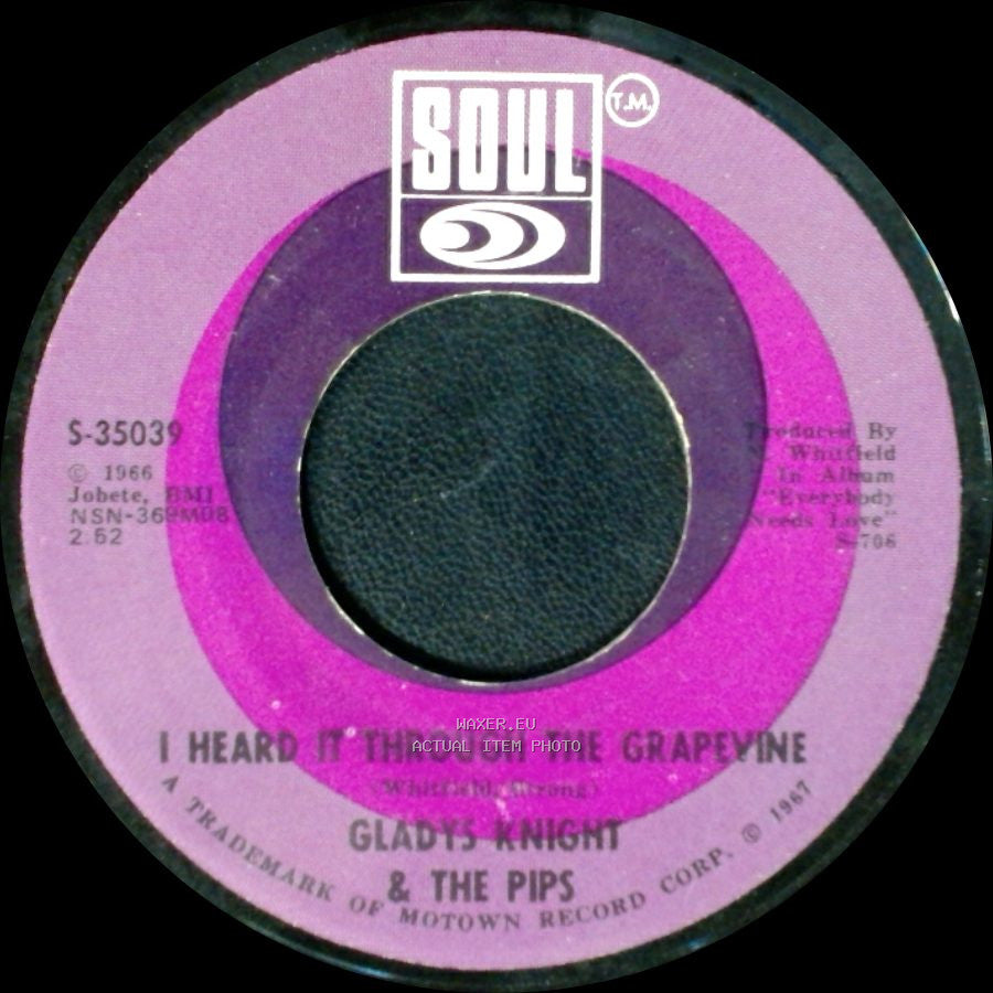 Gladys Knight & The Pips - It's Time To Go Now / I Heard It Through The Grapevine side B