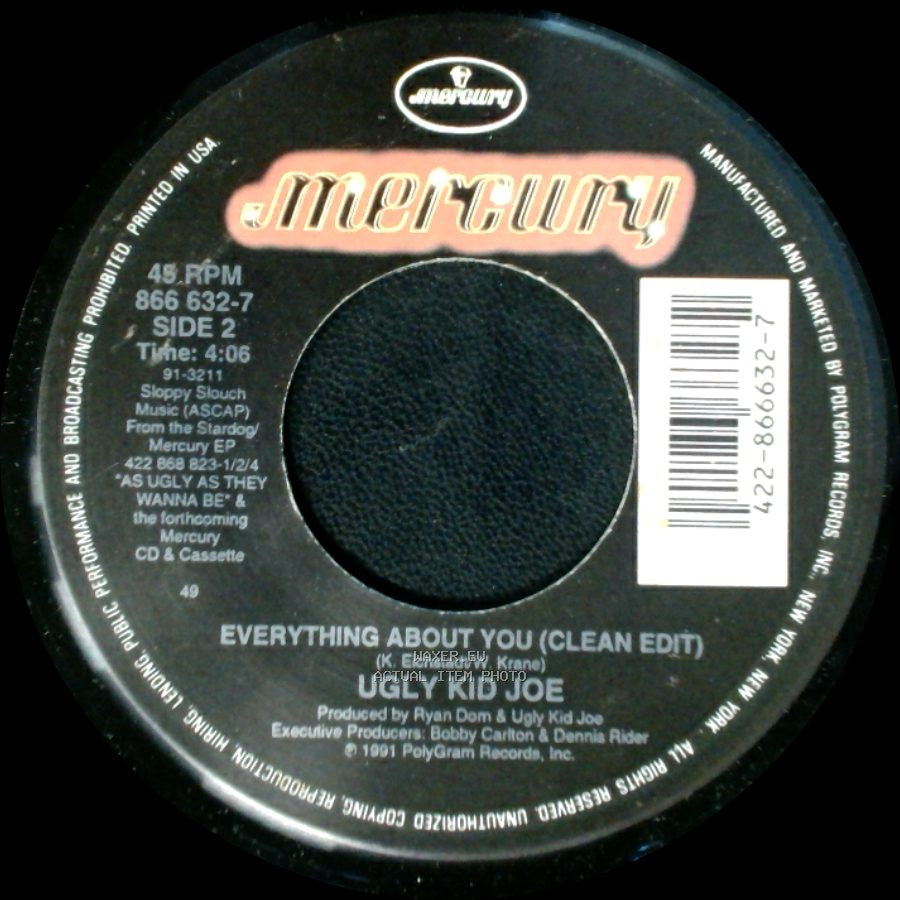 Ugly Kid Joe - Everything About You (Clean Edit) / Everything About You (Clean Edit) side B