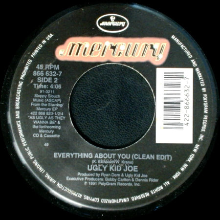 Ugly Kid Joe - Everything About You (Clean Edit) / Everything About You (Clean Edit) side B