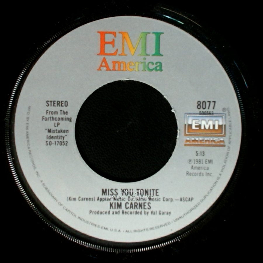 Kim Carnes - Bette Davis Eyes / Miss You Tonite side B