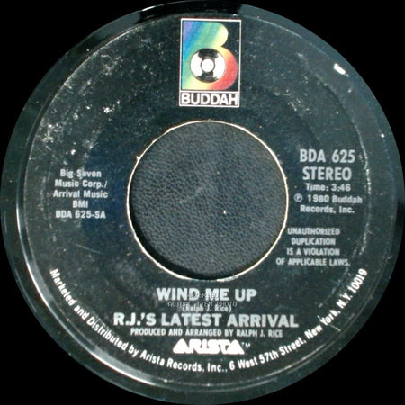 R.J.'s Latest Arrival - Wind Me Up / Dream Serenade side A