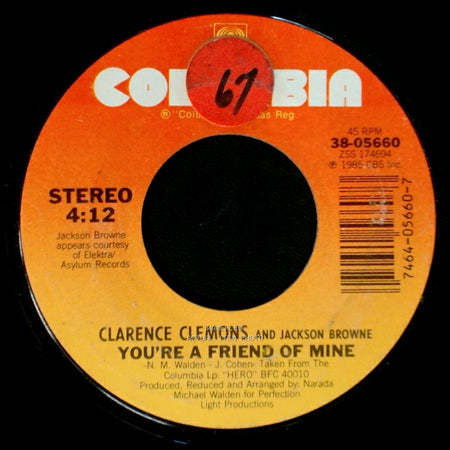 Clarence Clemons And Jackson Browne / Clarence Clemons - You're A Friend Of Mine / Let The Music Say It side A