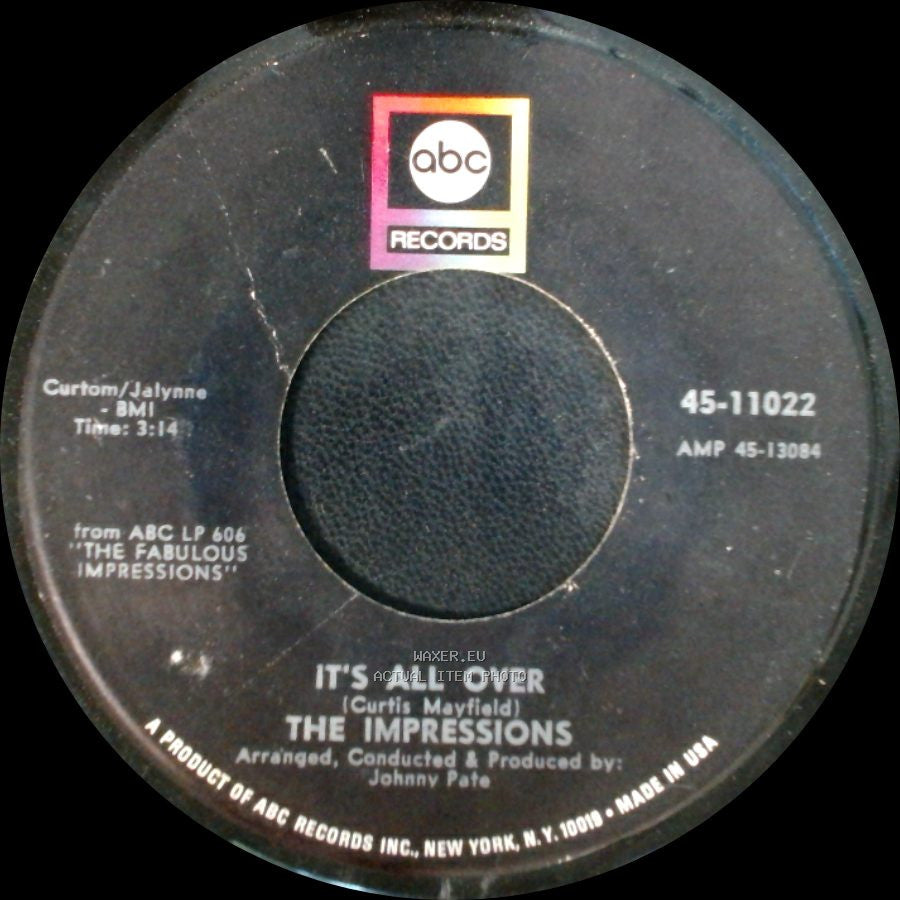 The Impressions - We're A Winner / It's All Over side B