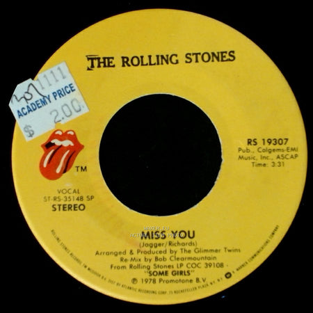The Rolling Stones - Miss You / Far Away Eyes side A