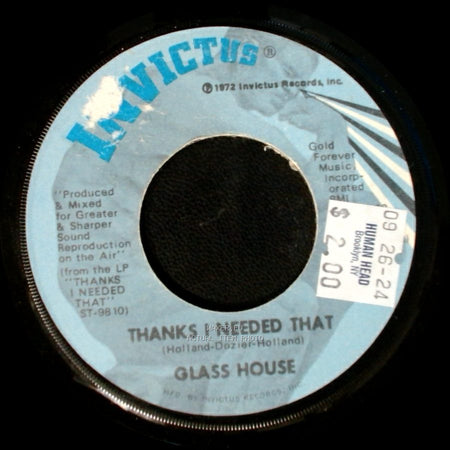 Glass House - I Don't See Me In Your Eyes Anymore / Thanks I Needed That side B