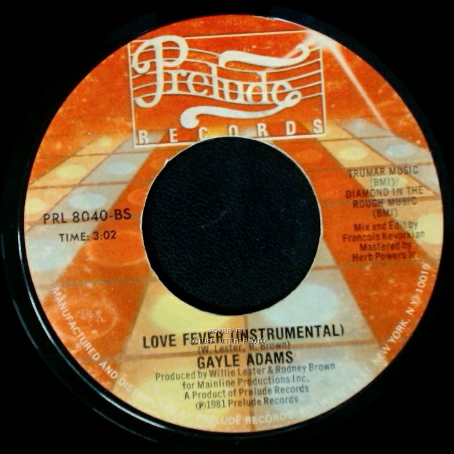 Gayle Adams - Love Fever (Vocal) / Love Fever (Instrumental) side B