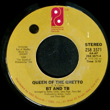 Bt And Tb - Queen Of The Ghetto / I Can't Quit Your Love side A