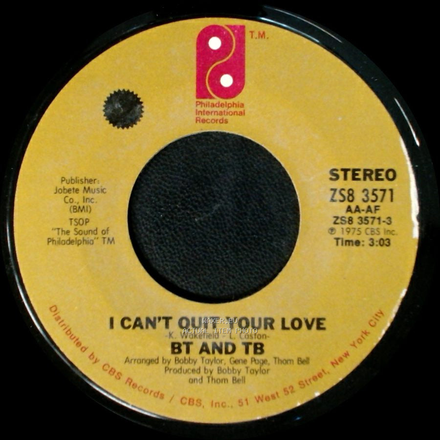 Bt And Tb - Queen Of The Ghetto / I Can't Quit Your Love side B