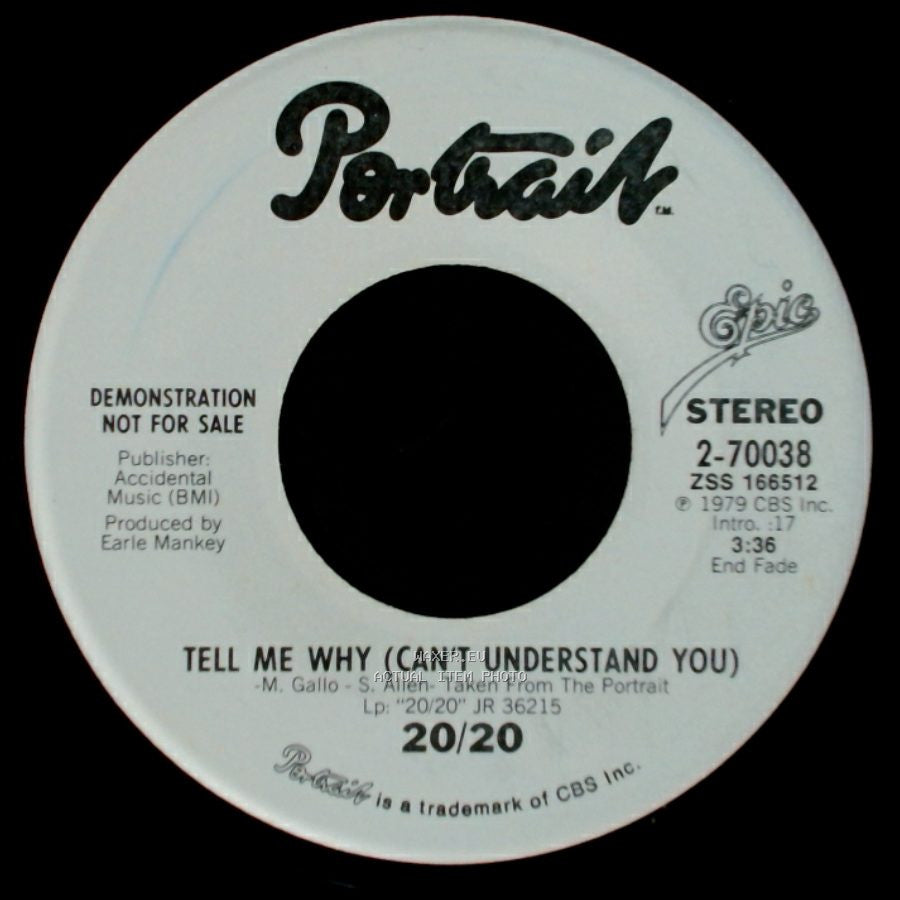 20/20 - Tell Me Why (Can't Understand You) / Tell Me Why (Can't Understand You) side A