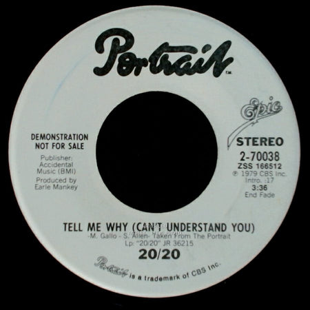 20/20 - Tell Me Why (Can't Understand You) / Tell Me Why (Can't Understand You) side A