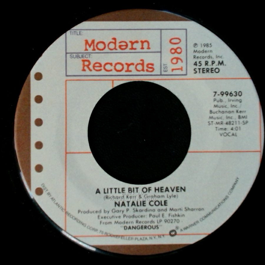 Natalie Cole - A Little Bit Of Heaven / When I Need It Bad, You Got It Good side A