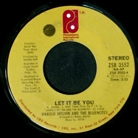 Harold Melvin And The Bluenotes - Where Are All My Friends / Let It Be You side B
