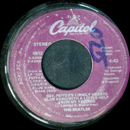 The Beatles - A Day In The Life / Sgt. Pepper's Lonely Hearts Club Band/With A Little Help From My Friends side B