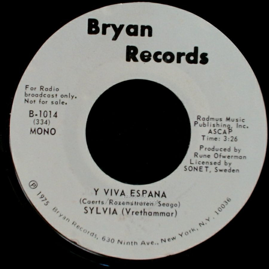 Sylvia (Vrethammar) - Y Viva Espana / Y Viva Espana side A