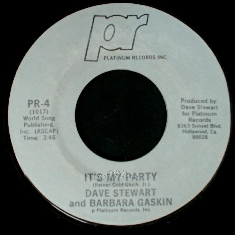 Dave Stewart And Barbara Gaskin - It's My Party / Waiting In The Wings side A