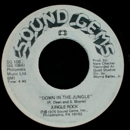 Jungle Rock - Down In The Jungle (Instrumental Version) / Down In The Jungle side B