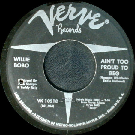 Willie Bobo - Ain't Too Proud To Beg / Knock On Wood side A