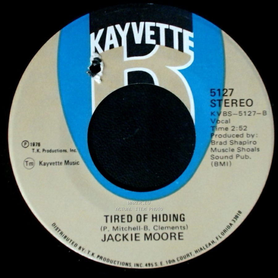 Jackie Moore - Tired Of Hiding / Disco Body (Shake It To The East, Shake It To The West) side A