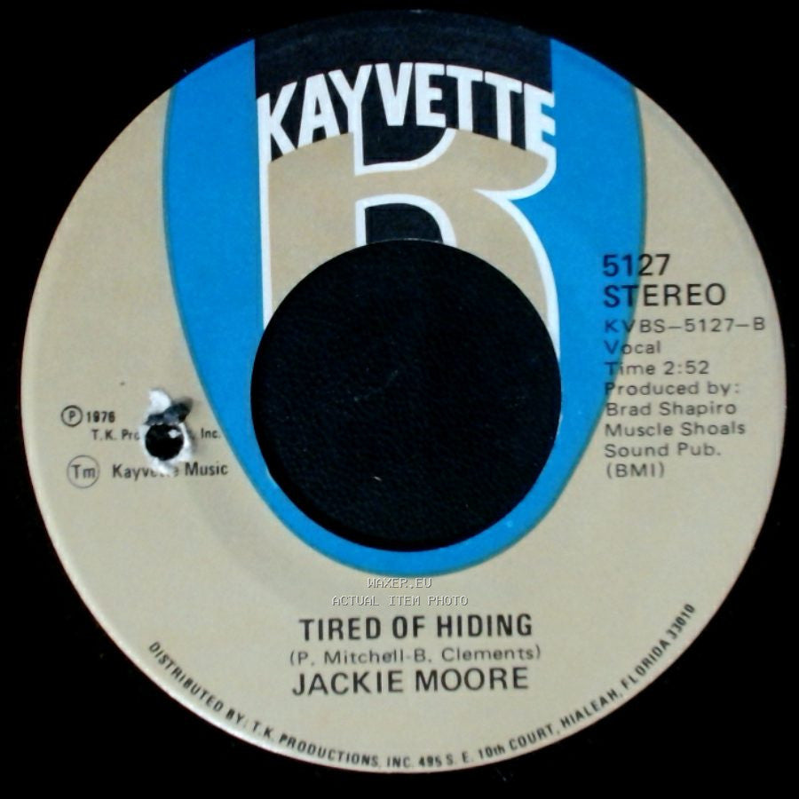 Jackie Moore - Disco Body (Shake It To The East, Shake It To The West) / Tired Of Hiding side B