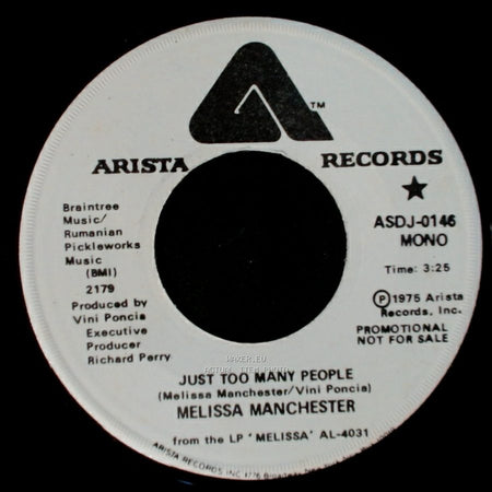 Melissa Manchester - Just Too Many People / Just Too Many People side A