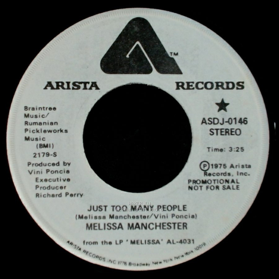 Melissa Manchester - Just Too Many People / Just Too Many People side B