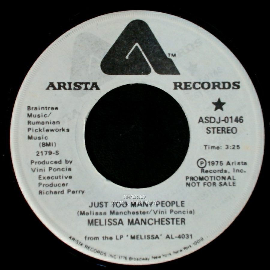 Melissa Manchester - Just Too Many People / Just Too Many People side A