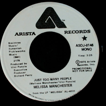 Melissa Manchester - Just Too Many People / Just Too Many People side B