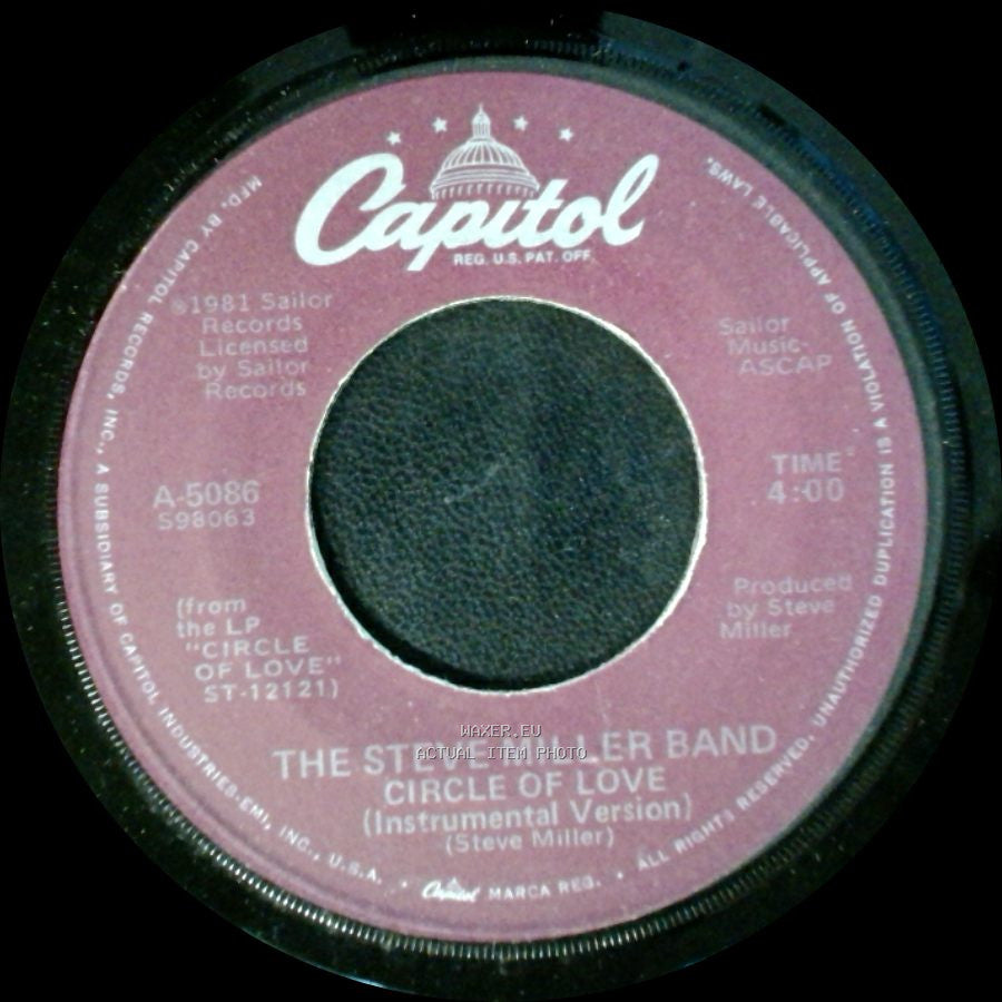 The Steve Miller Band - Circle Of Love / Circle Of Love (Instrumental Version) side B