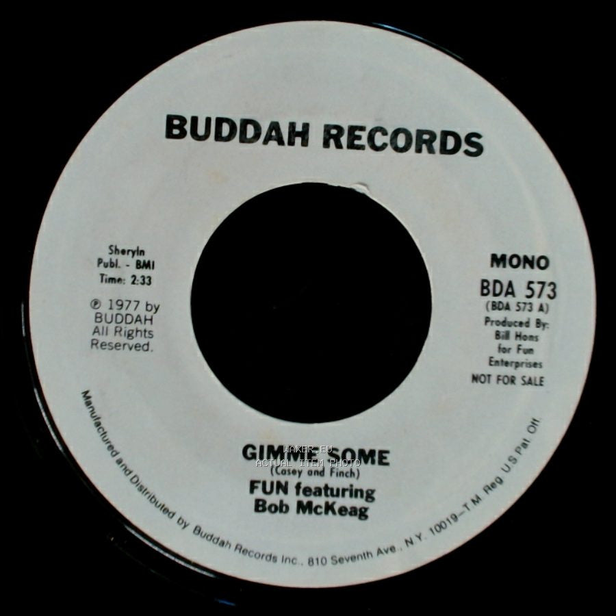Fun Featuring Bob Mckeag - Gimme Some / Gimme Some side B