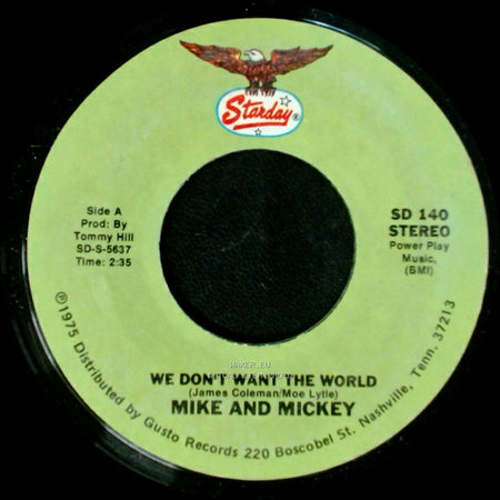 Mike And Mickey / Mike Lunsford - We Don't Want The World / A Drowning Man Will Reach For Anything side A