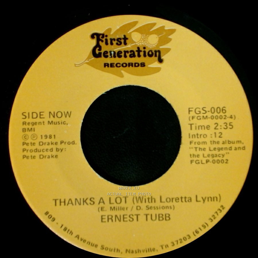 Ernest Tubb - Half A Mind (With George Jones) / Thanks A Lot (With Loretta Lynn) side B