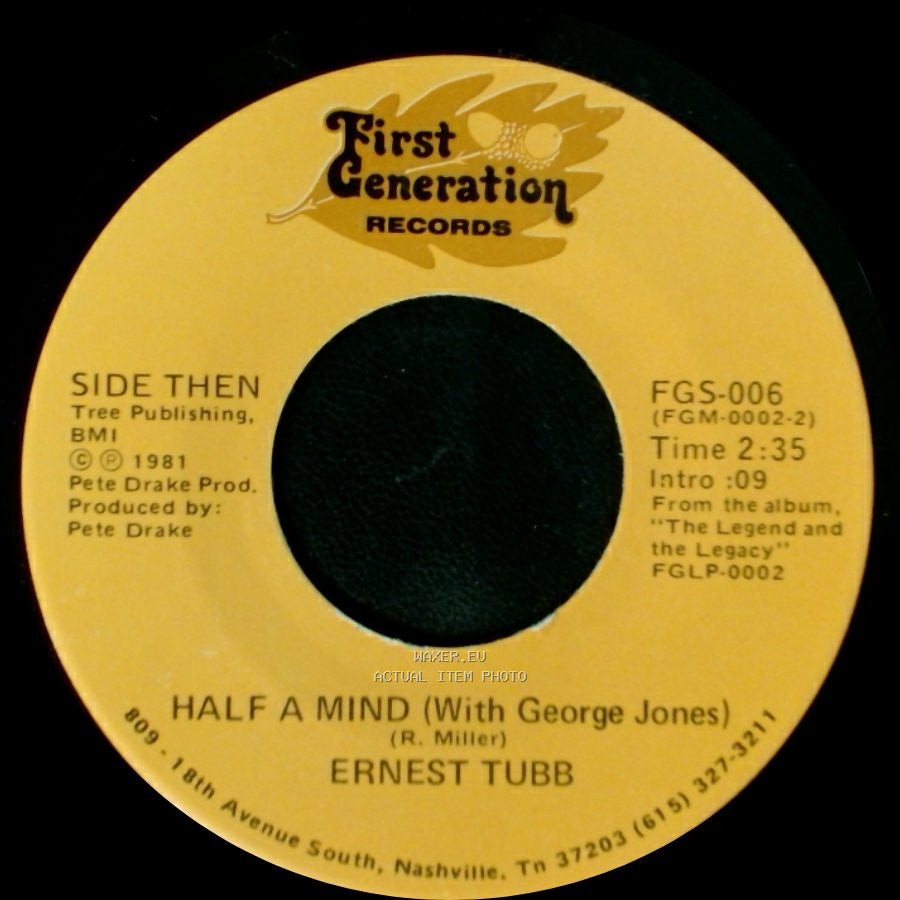 Ernest Tubb - Thanks A Lot (With Loretta Lynn) / Half A Mind (With George Jones) side B