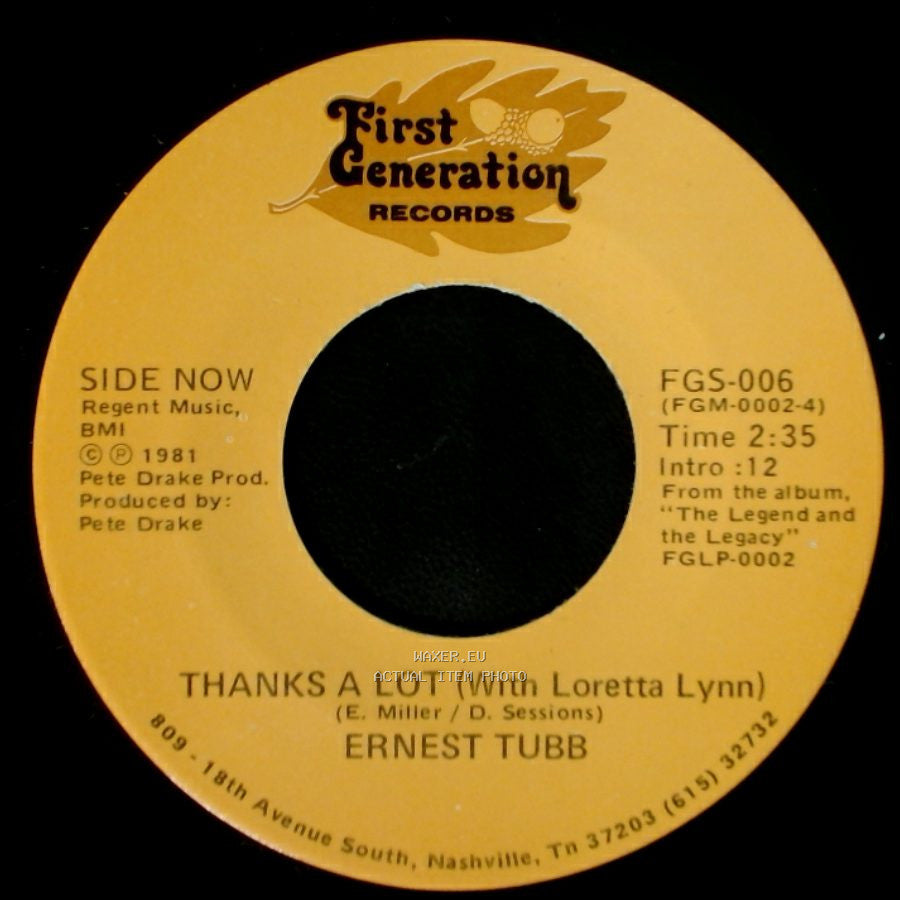Ernest Tubb - Half A Mind (With George Jones) / Thanks A Lot (With Loretta Lynn) side B