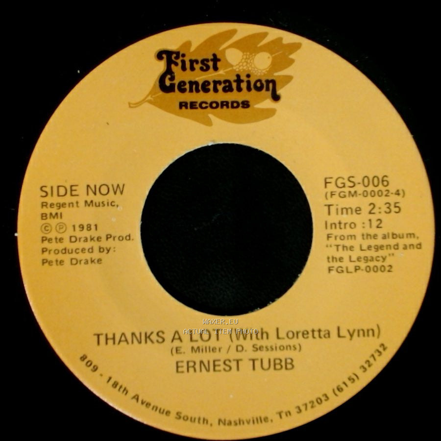 Ernest Tubb - Half A Mind (With George Jones) / Thanks A Lot (With Loretta Lynn) side A