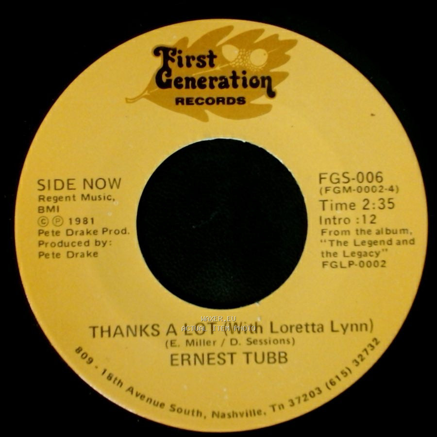 Ernest Tubb - Half A Mind (With George Jones) / Thanks A Lot (With Loretta Lynn) side B