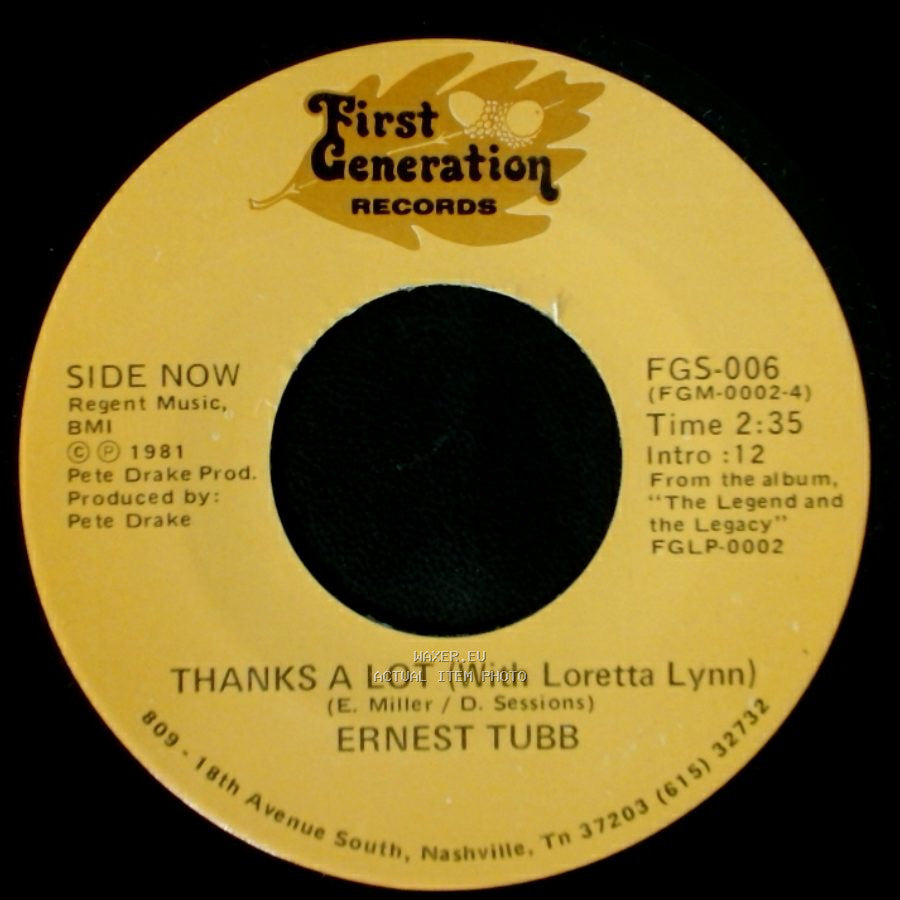 Ernest Tubb - Half A Mind (With George Jones) / Thanks A Lot (With Loretta Lynn) side A