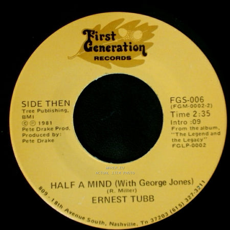 Ernest Tubb - Half A Mind (With George Jones) / Thanks A Lot (With Loretta Lynn) side B