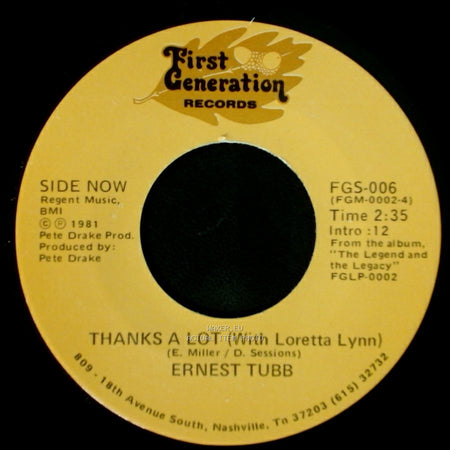 Ernest Tubb - Half A Mind (With George Jones) / Thanks A Lot (With Loretta Lynn) side B