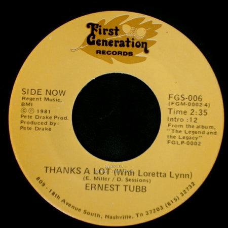 Ernest Tubb - Half A Mind (With George Jones) / Thanks A Lot (With Loretta Lynn) side A
