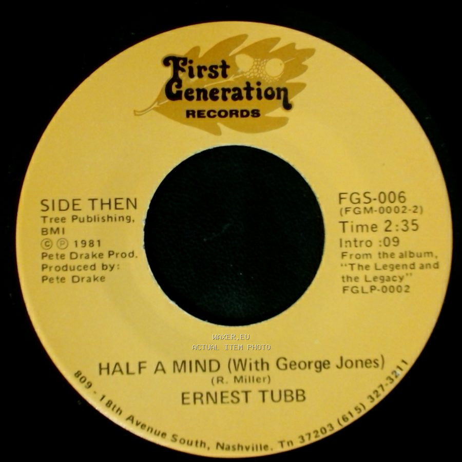 Ernest Tubb - Half A Mind (With George Jones) / Thanks A Lot (With Loretta Lynn) side B