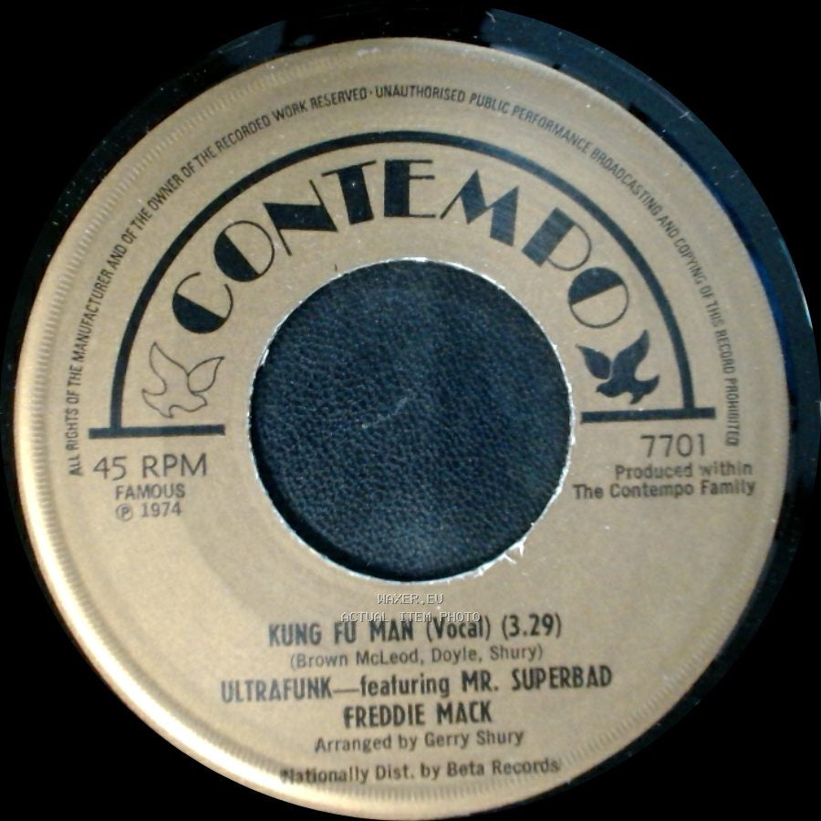 Ultrafunk / Ultrafunk Featuring Mr. Superbad Freddie Mack - Kung Fu Man (Instrumental) / Kung Fu Man side B