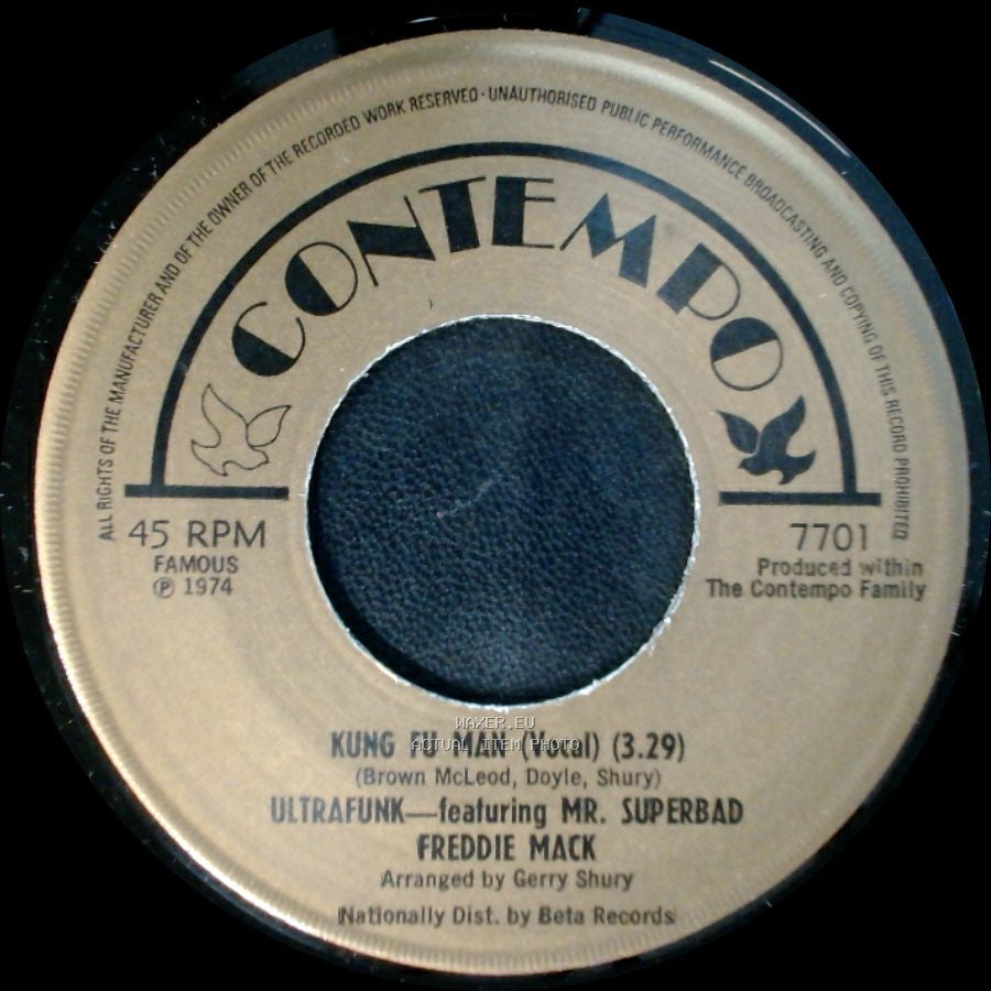 Ultrafunk / Ultrafunk Featuring Mr. Superbad Freddie Mack - Kung Fu Man (Instrumental) / Kung Fu Man side B