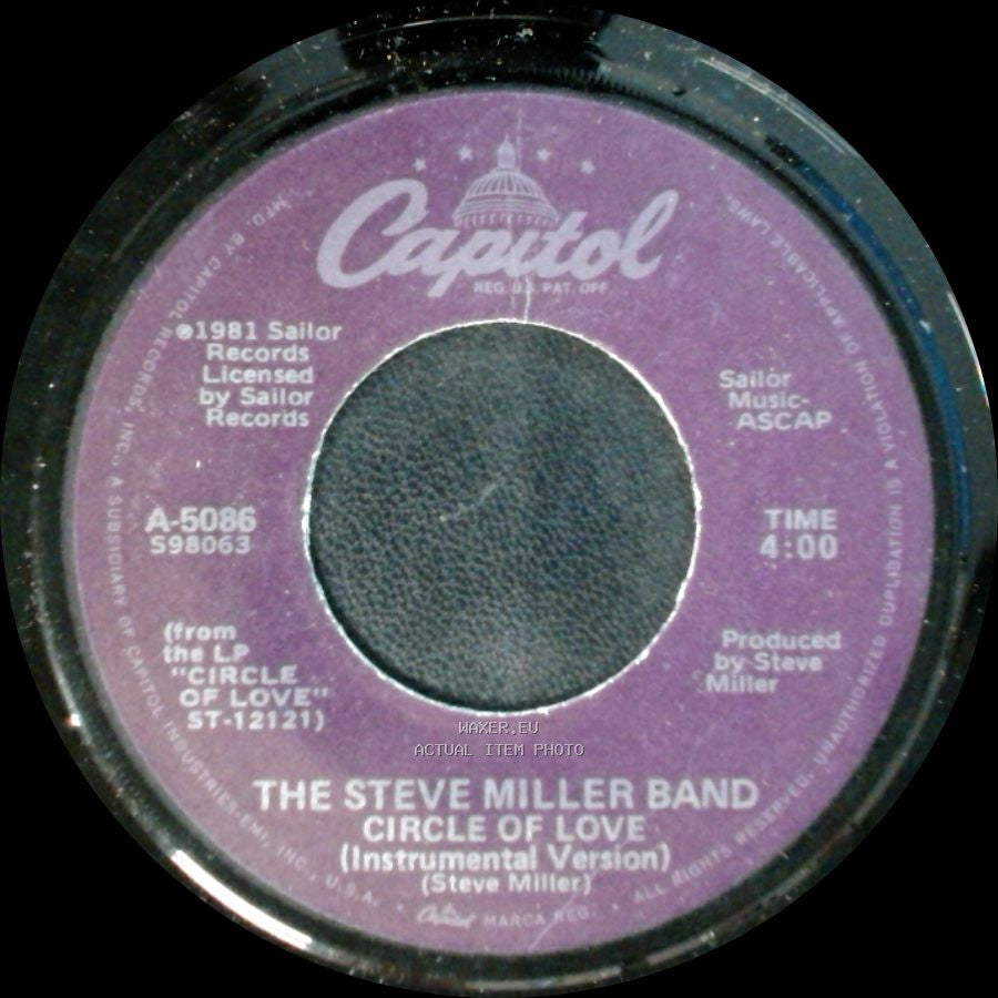 The Steve Miller Band - Circle Of Love / Circle Of Love (Instrumental Version) side B