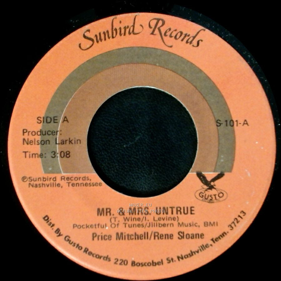 Price Mitchell/Rene Sloane - Mr. & Mrs. Untrue / Savin' It All For You side A