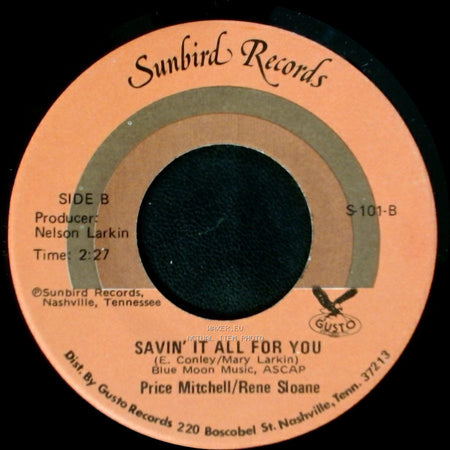 Price Mitchell/Rene Sloane - Mr. & Mrs. Untrue / Savin' It All For You side B