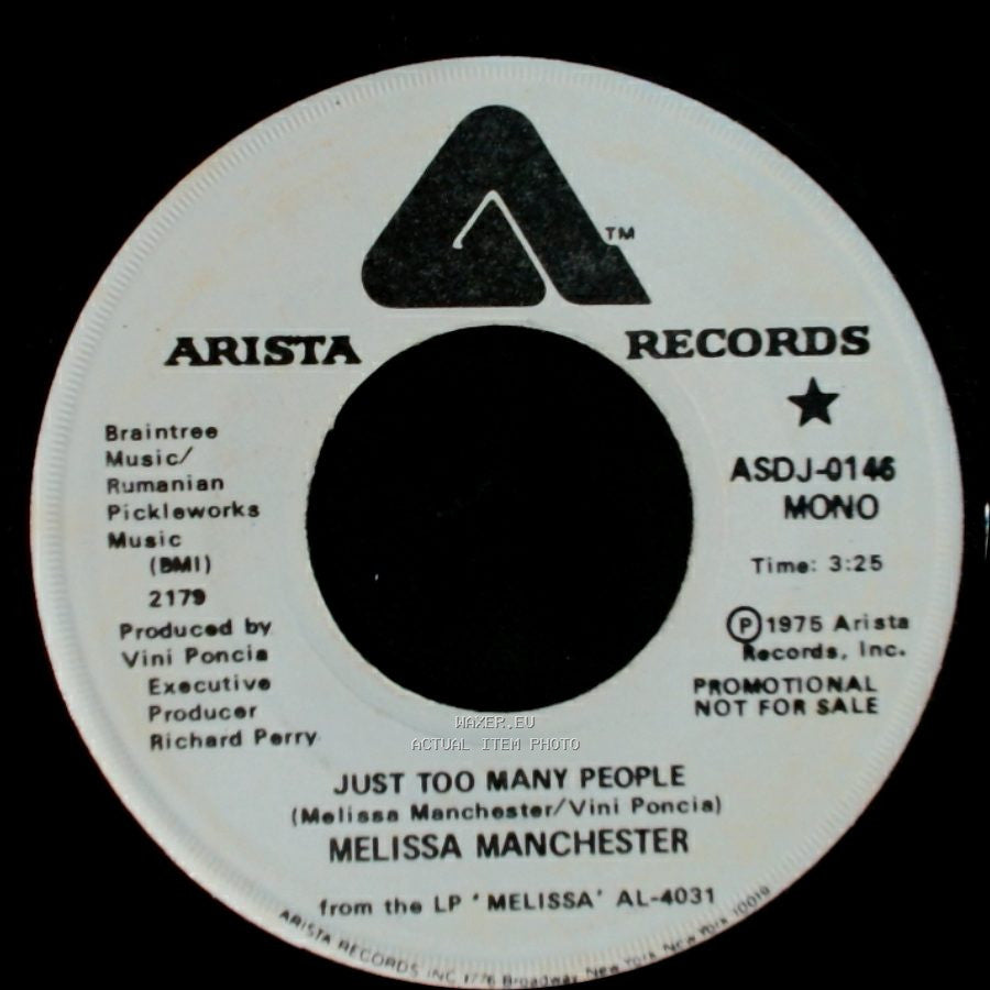 Melissa Manchester - Just Too Many People / Just Too Many People side A