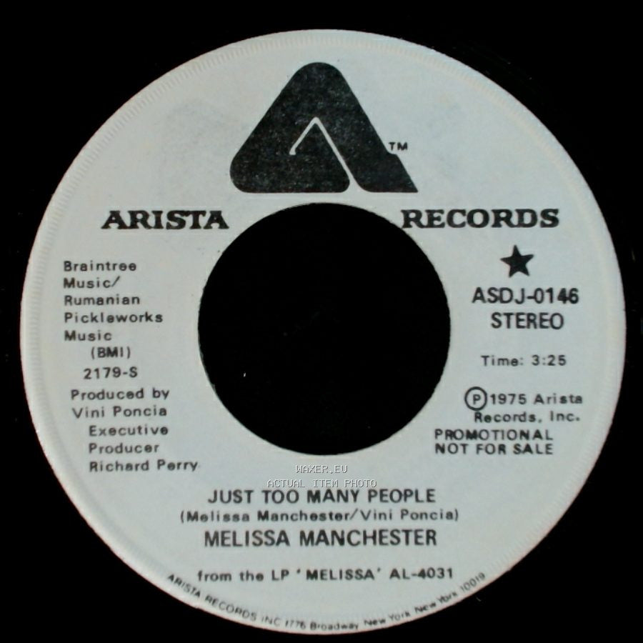 Melissa Manchester - Just Too Many People / Just Too Many People side B