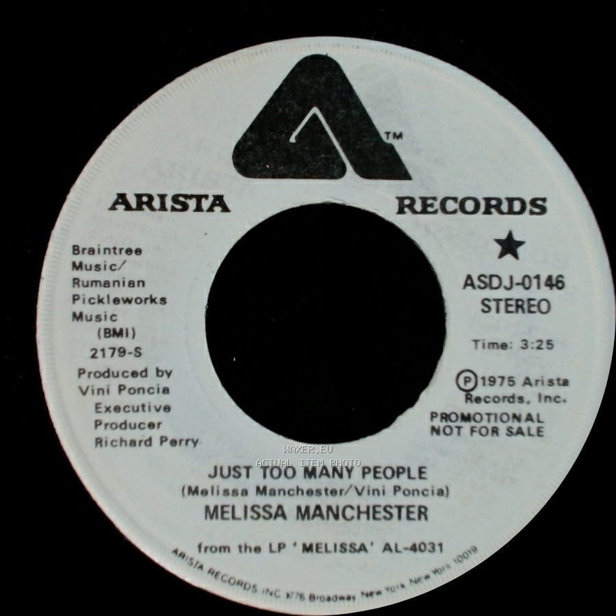 Melissa Manchester - Just Too Many People / Just Too Many People side A