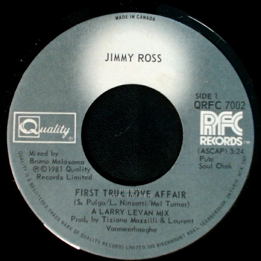 Jimmy Ross - First True Love Affair / First True Love Affair (Instrumental) side A