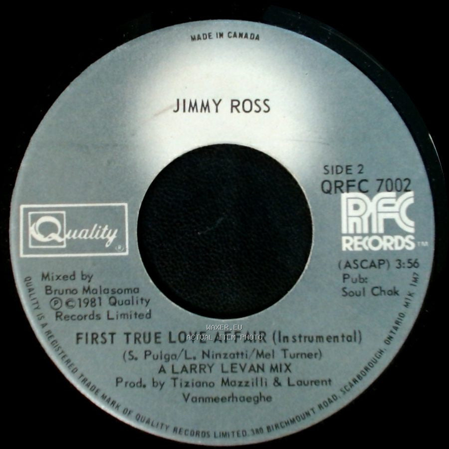 Jimmy Ross - First True Love Affair / First True Love Affair (Instrumental) side B